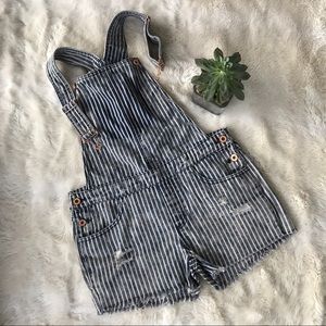 Striped overalls